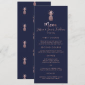 偽のローズゴールドパイナップルメニュー 招待状 (正面/裏面)