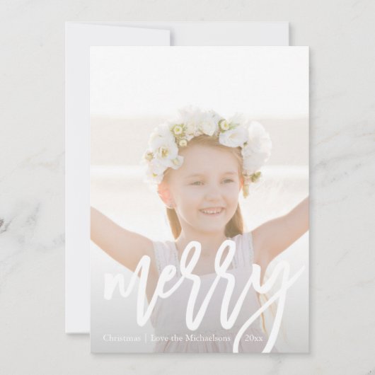 偽のローズゴールド レオパード柄 フォト ホリデー シーズンカード (正面)