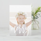 偽のローズゴールド レオパード柄 フォト ホリデー シーズンカード (スタンド正面)