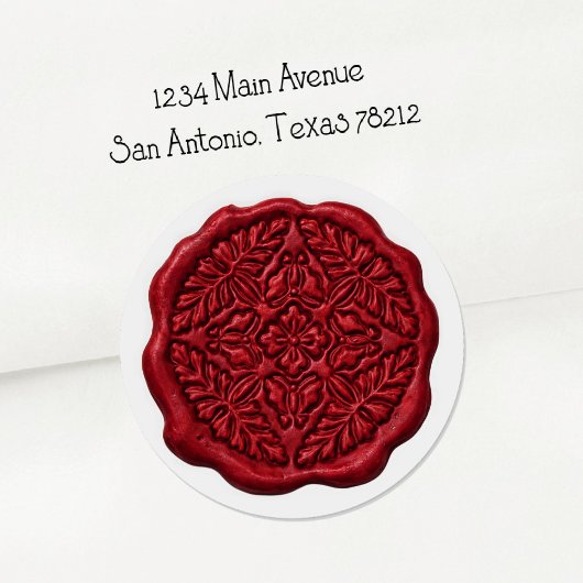 偽のワックスシール（赤） ラウンドシール