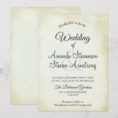 偽のヴィンテージパーチメント シンプル＆エレガントなウェディング 招待状 (正面/裏面)
