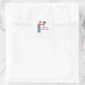 偽の人のための偽の花 – はっきりした文字シール スクエアシール (バッグ)