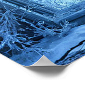 偽の凍ってい窓の風景 ポスター (角)