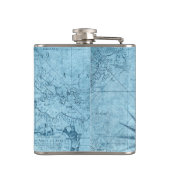 偽の古地図柄、6oz ビニールラッピング ヒップフラスク (裏面)