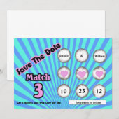 偽の宝くじスクラッチオフの結婚式招待状おめでとう セーブザデート (正面/裏面)