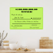 偽の宝くじチェック巨大 ポスター (キッチン)