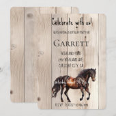 偽の木の馬の誕生日 招待状 (正面/裏面)