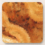 偽の木目調のバーリング加工 コースター (正面)