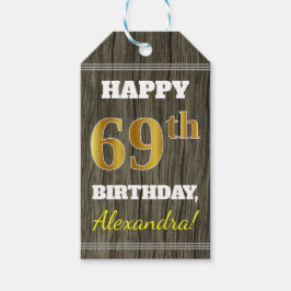 偽の木、偽の金 69歳の誕生日 + オーダーメイド名 ギフトタグ