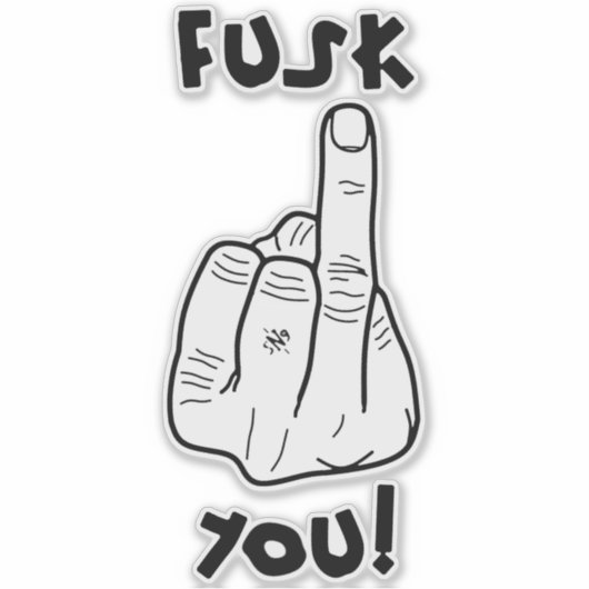 偽の爆弾と偽の中指のジョーク シール (正面)