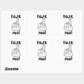 偽の爆弾と偽の中指のジョーク スクエアシール (シート)