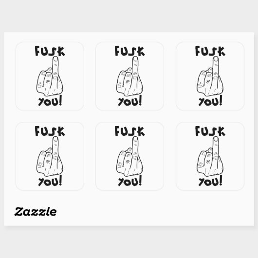 偽の爆弾と偽の中指のジョーク スクエアシール (シート)
