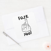 偽の爆弾と偽の中指のジョーク スクエアシール (封筒)