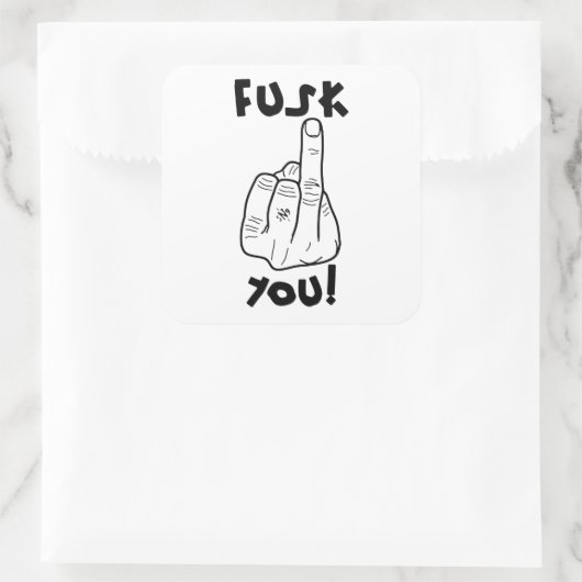 偽の爆弾と偽の中指のジョーク スクエアシール (バッグ)