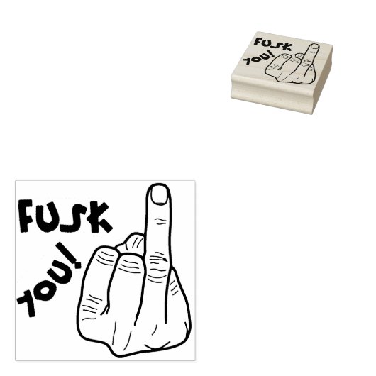 偽の爆弾と偽の中指のジョーク ラバースタンプ (押印)