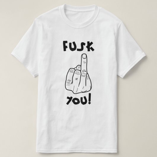 偽の爆弾と偽の中指のジョーク Tシャツ (デザイン正面)