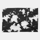 偽の牛柄 ブラック＆ホワイト キッチンタオル (横)