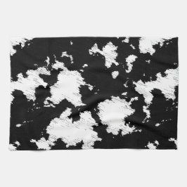 偽の牛柄 ブラック&ホワイト キッチンタオル