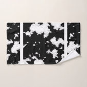 偽の牛柄 ブラック＆ホワイト バスタオルセット (ハンドタオル)