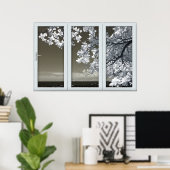 偽の窓の幻影 – 不吉な白い花の投稿 ポスター (ホームオフィス)