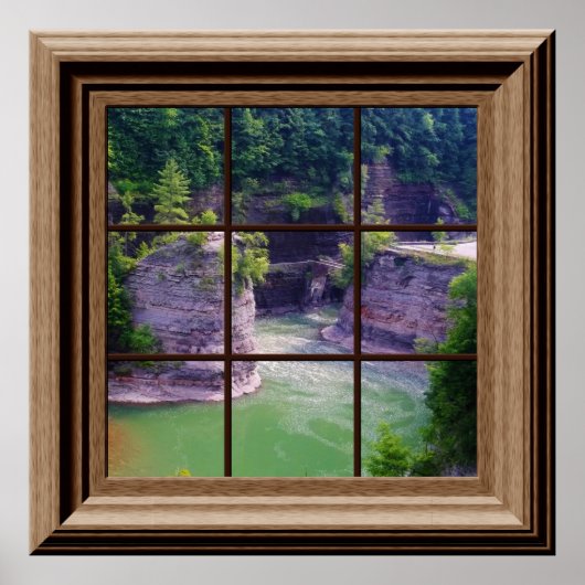 偽の窓ポスター平和な川の峡谷 ポスター (正面)