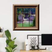 偽の窓ポスター平和な川の峡谷 ポスター (ホームオフィス)