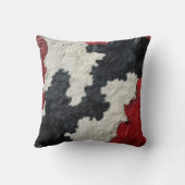 偽の赤い革の牛の斑点の毛皮 クッション (裏面)