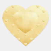 偽の金にスイートゴールドハートパターン ハートシール (正面)