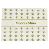 偽の金のフルール・ド・リス アイボリー ラージペーパーバッグ (裏面)