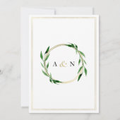 偽の金の花輪の結婚式招待状 招待状 (裏面)