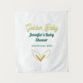 偽の金の葉の緑の森の魔法のベビーシャワー タペストリー