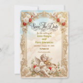 偽の金メッキの飾り & 印刷された大理石のロココ セーブザデート (正面)