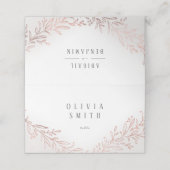 偽の金メッキ ローズゴールド ボタニカル エレガント ウェディング プレイスカード (外部開封)