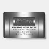 偽の金属、銀の自動車 - 自動車販売 バッジ (裏面)