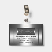 偽の金属、銀の自動車 - 自動車販売 バッジ (クリップ付き裏面)