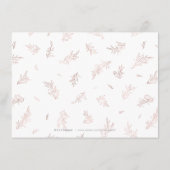 偽の金箔ローズゴールドの植物モチーフの宿泊施設カード エンクロージャーカード (裏面)