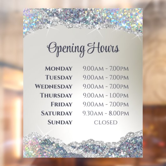 偽の銀の輝き ホログラム 開店時間 ウィンドウサイン (シート2)