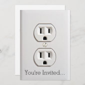 偽の電おもしろい気コンセント 招待状 (正面/裏面)