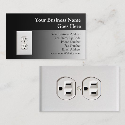 偽の電気アウトレットおもしろい電気技師 名刺 (正面/裏面)