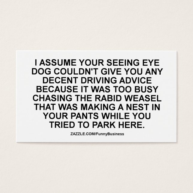 偽の駐車チケットおもしろい違反 (正面)