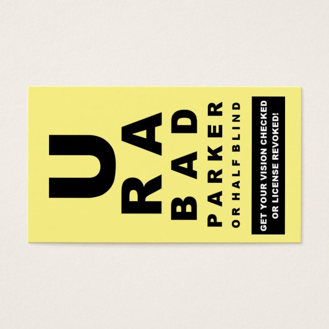 偽の駐車チケットおもしろい違反 (正面)