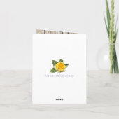 偽の麻の織物、黄色のバラの感謝カード サンキューカード (裏面)