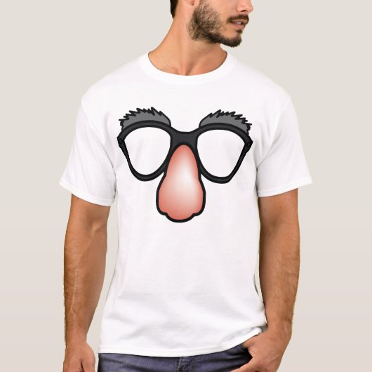 偽の鼻と眼鏡おもしろいのTシャツ Tシャツ (正面)