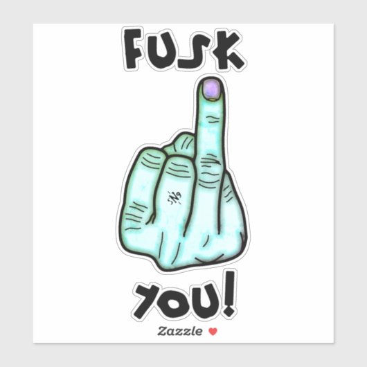 偽のF爆弾と偽の中指のジョークのステッカーv3 シール (シート)