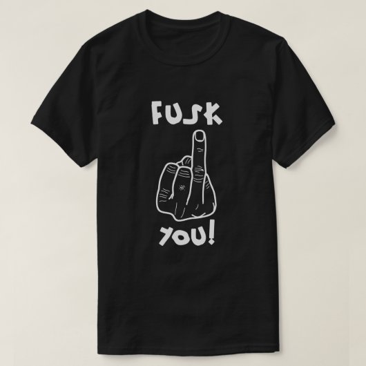 偽のF爆弾と偽の中指のジョークTシャツ Tシャツ (デザイン正面)