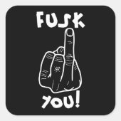 偽のF爆弾と偽の中指のジョークv1 スクエアシール (正面)