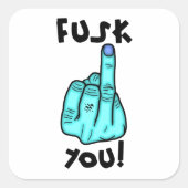 偽のF爆弾と偽の中指のジョークv2.2 スクエアシール (正面)