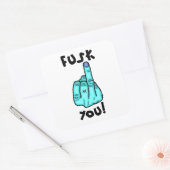 偽のF爆弾と偽の中指のジョークv2.2 スクエアシール (封筒)