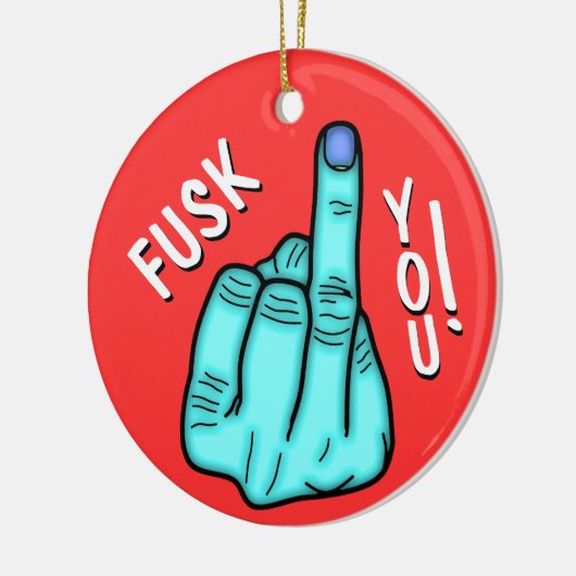 偽のF爆弾のジョークとメリークリスマスの願い セラミックオーナメント (左)