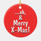 偽のF爆弾のジョークとメリークリスマスの願い セラミックオーナメント (裏面)